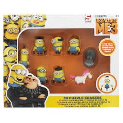 Pack figuras puzzle goma 3d minions