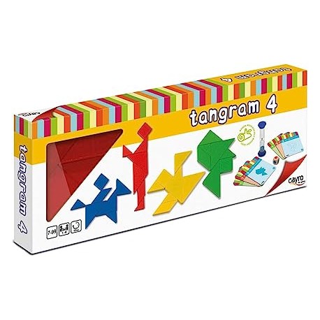 Cayro - 4 Tangram de Madera - Juego de ingenio - Desarrollo de Habilidades cognitivas e inteligencias múltiples