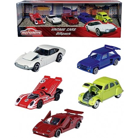 Majorette - Pack de 5 coches coleccionables de colección vintage