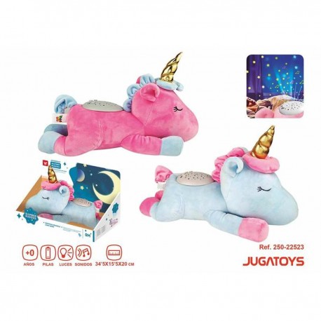 Peluche Proyector Unicornio Musical Luz y Sonido