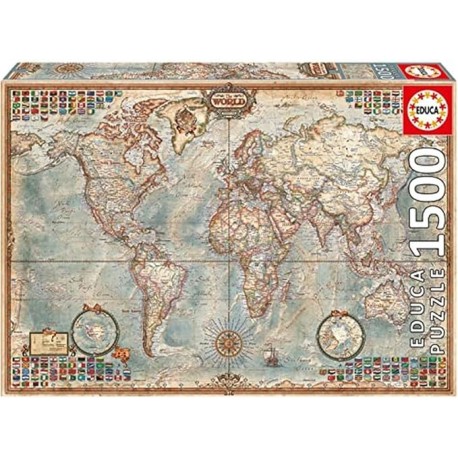 Puzzle 1500 Piezas El Mundo, Mapa Político - Educa